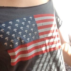 Brandy Melville American flag alien shirt